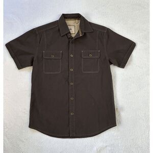 Dakota Grizzly Short Sleeve Chocolate Brown Button Up Shirt, Size M, NWT